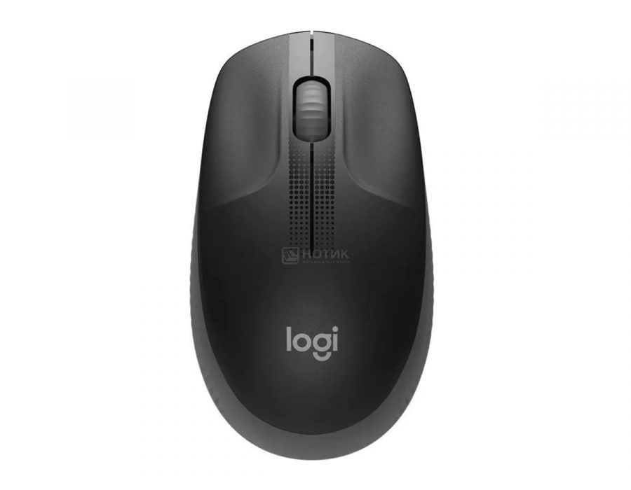   Нотик Мышь беспроводная Logitech M190, 1000dpi, Wireless/USB, Черный/Серый, 910-005906