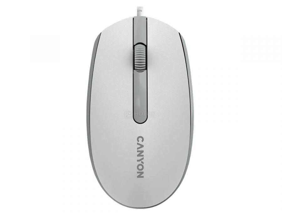 Мышь проводная Canyon M-10, 1000dpi, Белый/Серый (White Gray) CNE-CMS10WG