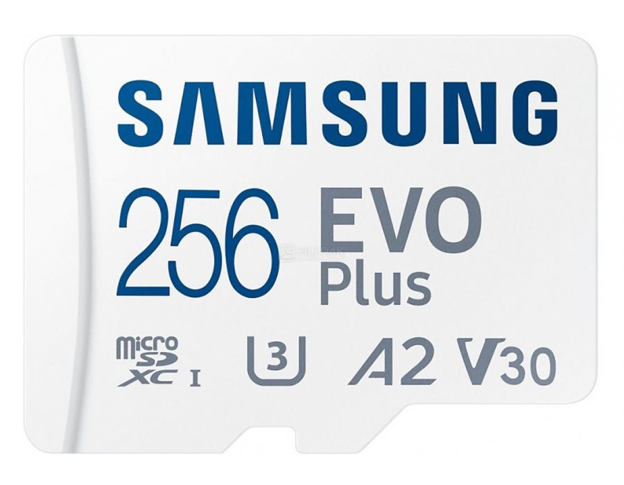  Карта памяти Samsung microSDXC 256GB EVO PLUS microSDXC Class 10 UHS-I, U3 + SD адаптер MB-MC256KA/EU