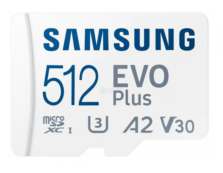   Нотик Карта памяти Samsung microSDXC 512GB EVO PLUS microSDXC Class 10 UHS-I, U3 + SD адаптер MB-MC512KA/EU