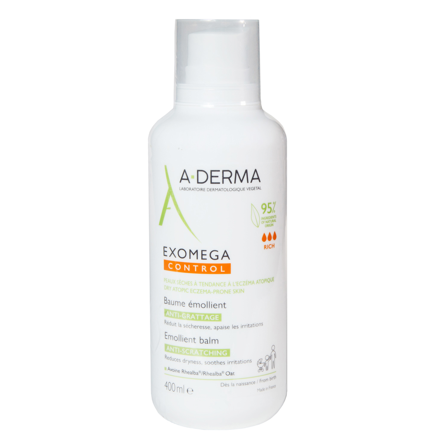 Уход за сухой кожей  Pharmacosmetica A-Derma Смягчающий бальзам для лица и тела, 400 мл (A-Derma, Exomega Control)