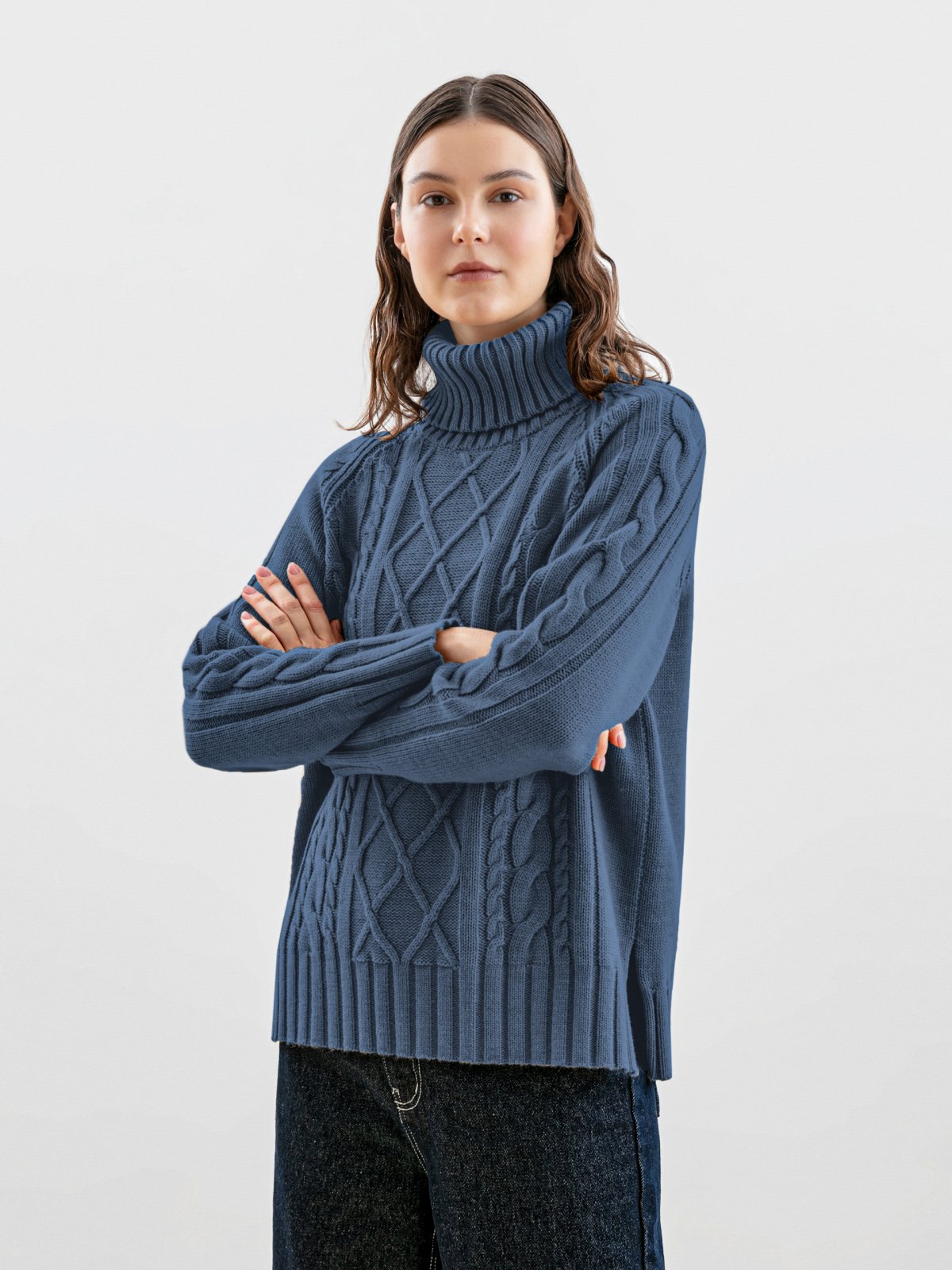 Свободный свитер из вязаного трикотажа
