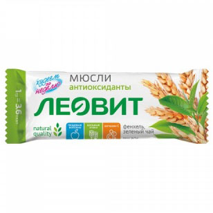   Socolor Леовит Батончик-мюсли с фенхелем и зеленым чаем, 30 г (Леовит)