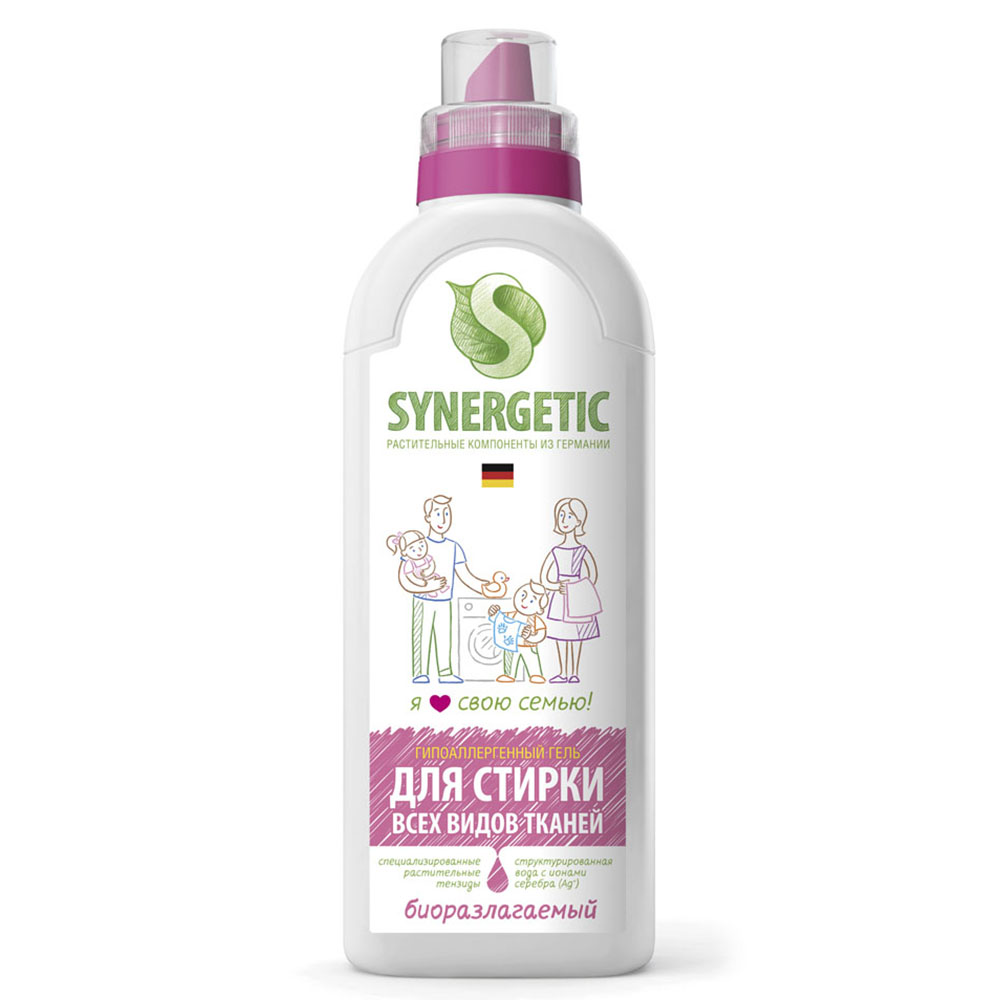 Для дома  Socolor Synergetic Гель для стирки всех видов тканей гипоаллергенный, 750 мл (Synergetic, Стирка)