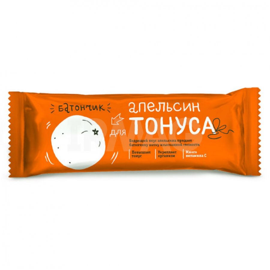 Фруктовые перекусы Леовит Батончик Апельсин для тонуса, 25 г (Леовит, My Like)