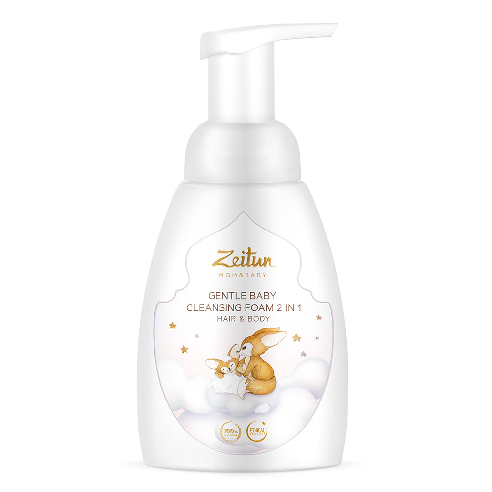 Гигиена и купание  Socolor Zeitun Нежная детская пенка 2 в 1 для очищения волос и тела, 250 мл (Zeitun, Mom&Baby)