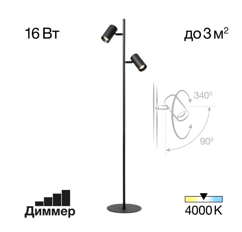 Торшеры с 2 лампами  Светлый Сайт Торшер Citilux Twin CL809011N