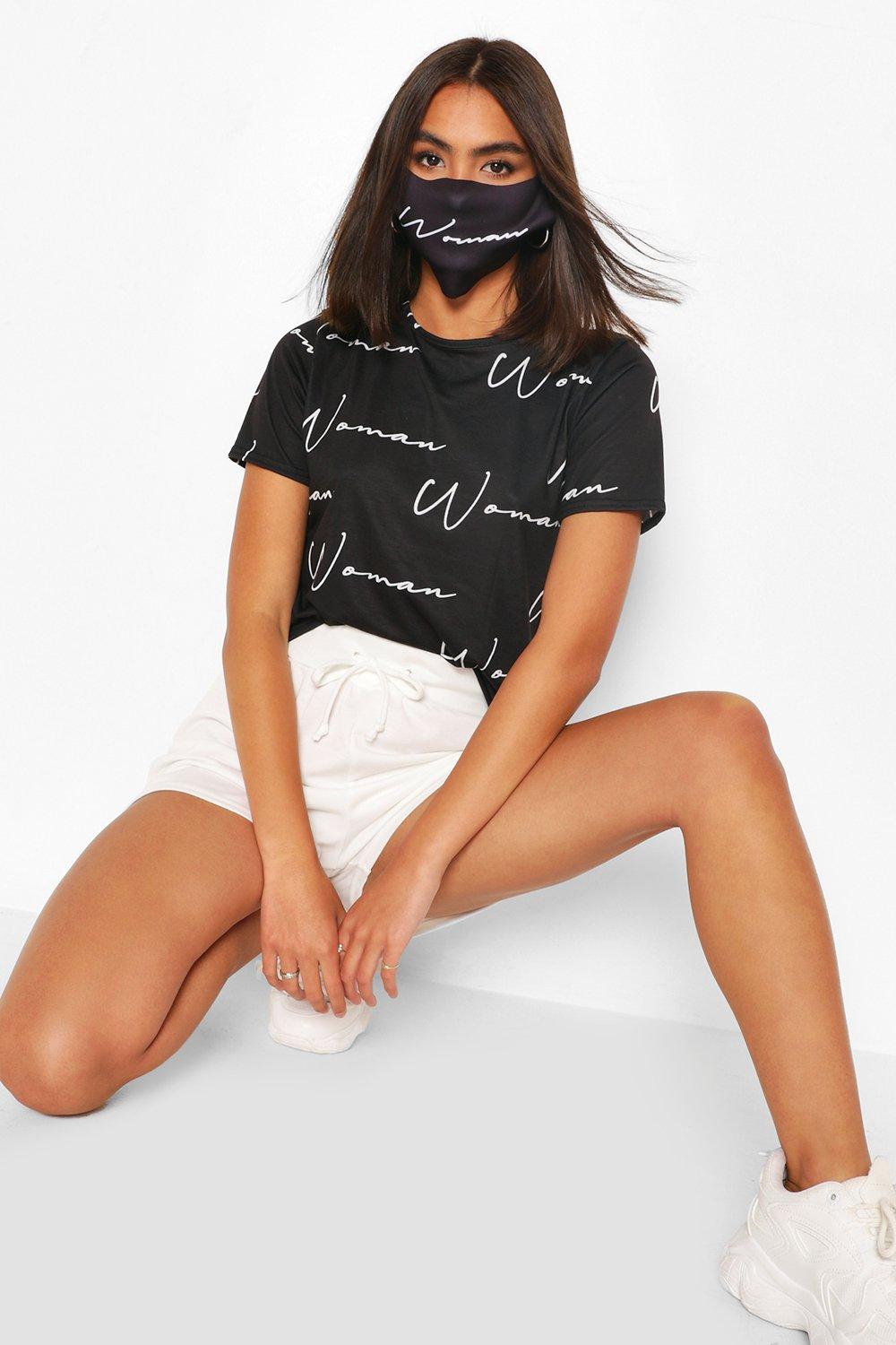 Woman Script Fashion Face Mask