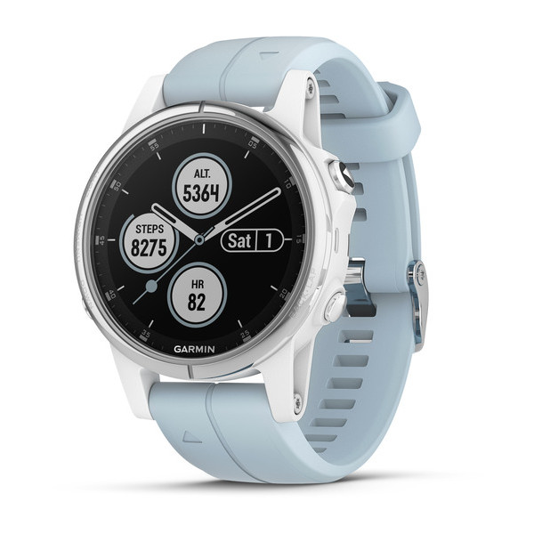 Беговые  Nuvi Fenix 5s Plus белые с голубым ремешком