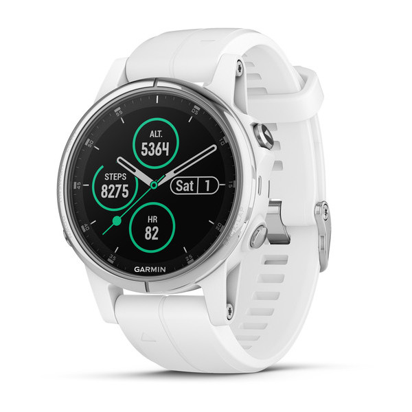 Беговые  Nuvi Fenix 5s Plus Sapphire белые с белым ремешком