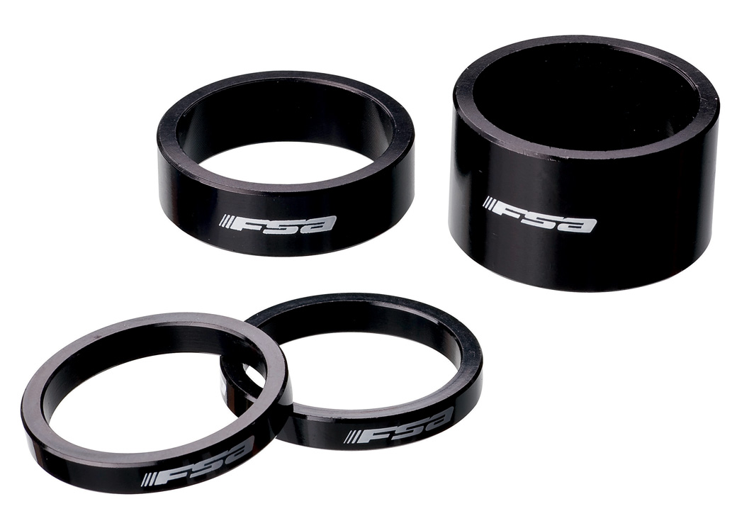 Проставочные кольца для велосипедов  Birota Проставочные алюминиевые кольца для велосипеда FSA 1.5" gnn2 (черный 5 мм)
