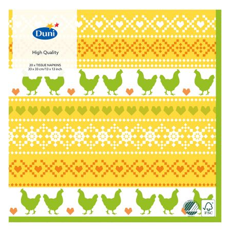 Салфетки Duni EASTER KNIT Пасха 33х33см, 3х-слойные