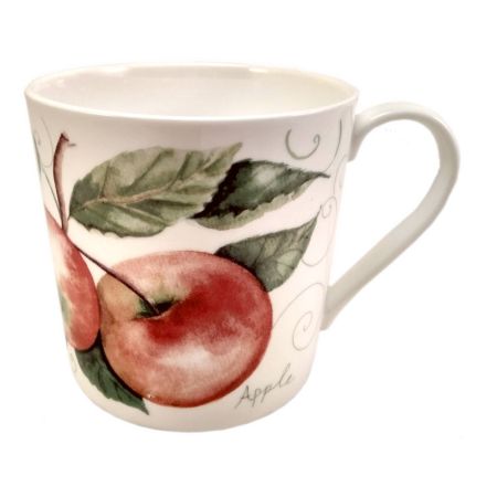 Кружки и стаканы Кружка Just Mugs Фрукты Яблоко 400мл, фарфор костяной