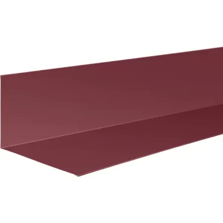 Планка примыкания верхняя 100x120 мм 2 м 0.4мм RAL 3005 Красный