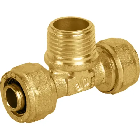  Тройник комбинированный Aquabeam 16x1/2x16 мм НР латунь ABO.333.Y.160416