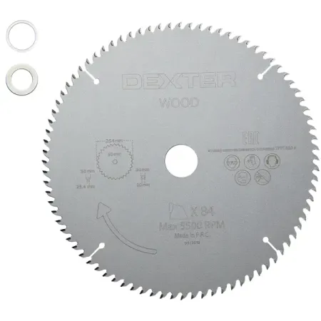 Пильные диски Диск пильный по дереву Dexter FD-E032543084T 84Т 254x30x2 мм, кольца: 20 и 25.4