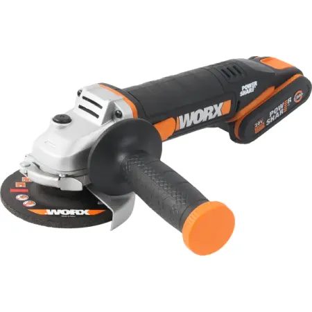 УШМ аккумуляторная Worx WX800, 20 В Li-ion 2x2 Ач, 115 мм