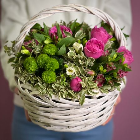 Цветы в корзине  Flor2u Корзина цветов Флёр