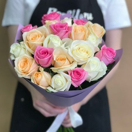  Букет из роз нежный микс 21 шт. (40 см)