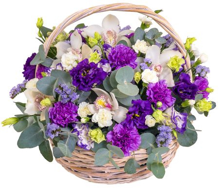 Цветы в корзине  Flor2u Корзина цветов Темные аллеи