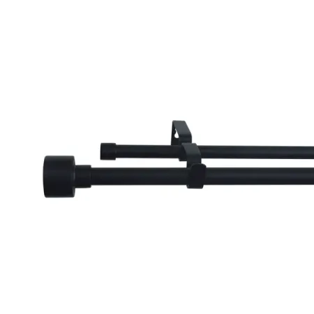 Карниз двухрядный раздвижной Inspire Duplo 160-300 см металл цвет черный