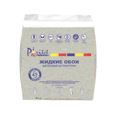 Жидкие обои гладкие Paritet B54 0.6 кг цвет жемчужно-серый