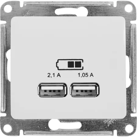 Розетка USB встраиваемая Systeme Electric Glossa цвет белый