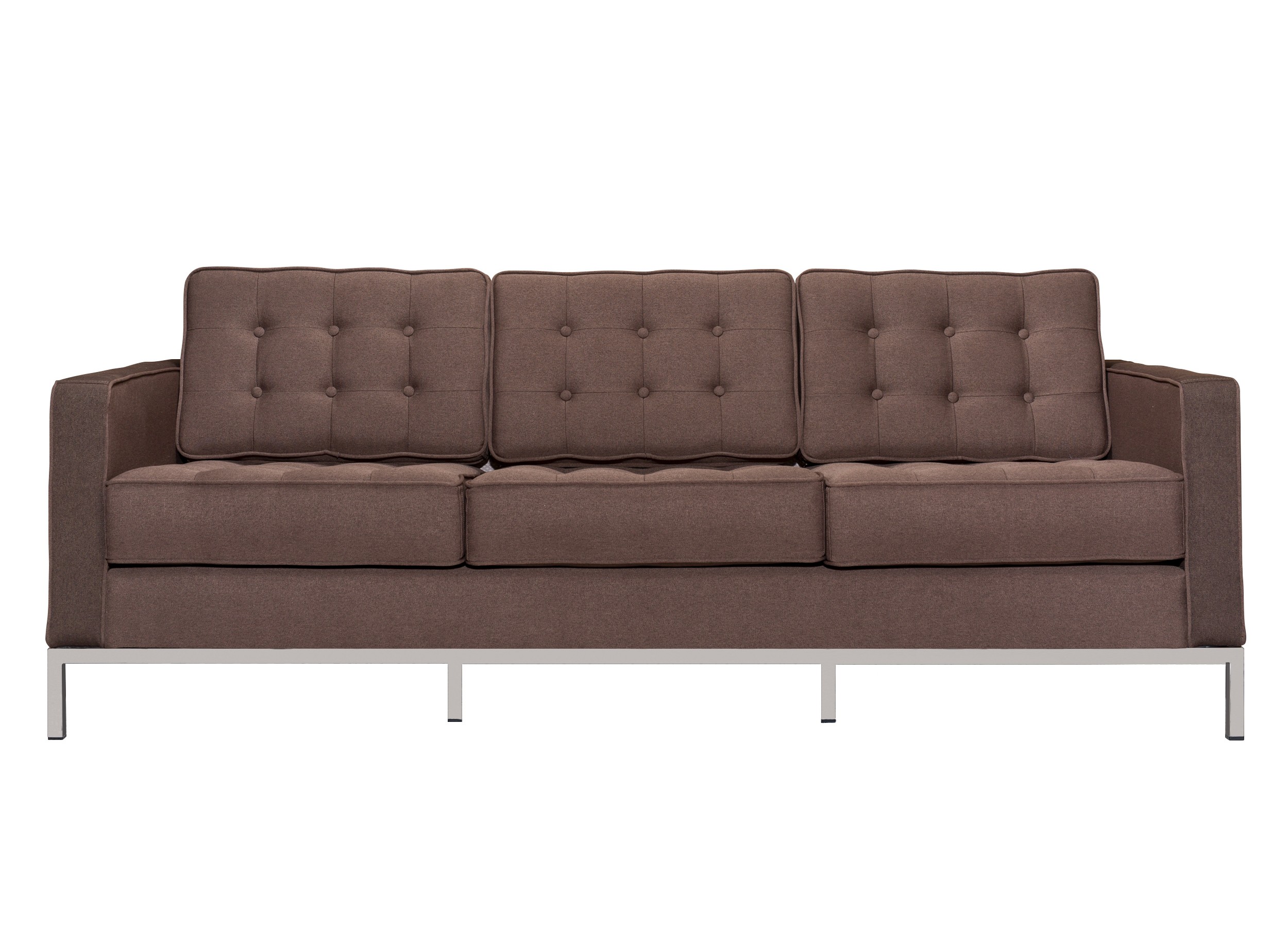 Диван трехместный knoll (myfurnish) коричневый 204x80x80 см.