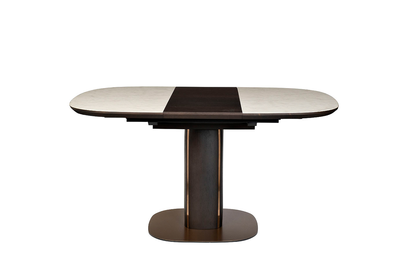 Стол обеденный раскладной с керамической вставкой (garda decor) коричневый 150x76x110 см.