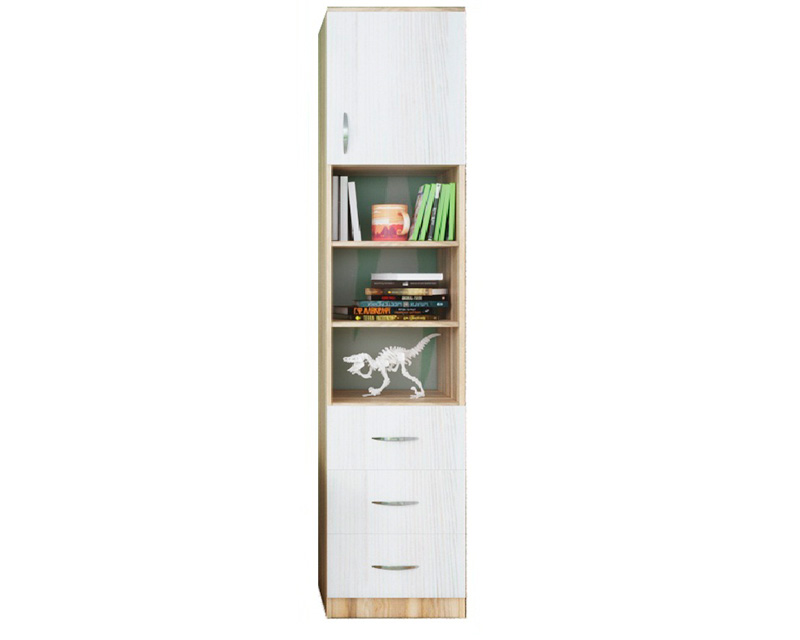 Шкаф-пенал полуоткрытый (ярофф) белый 400x2000x500 см.