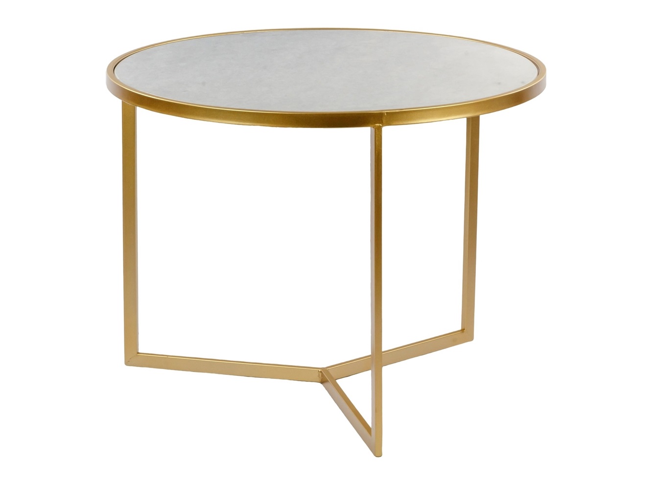 Столик журнальный с белым мрамором (glasar) белый 60.0x46.0x60.0 см.