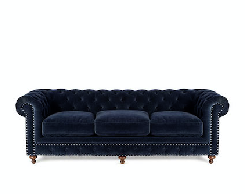 Диван chesterfield (idealbeds) синий 240x75x90 см.