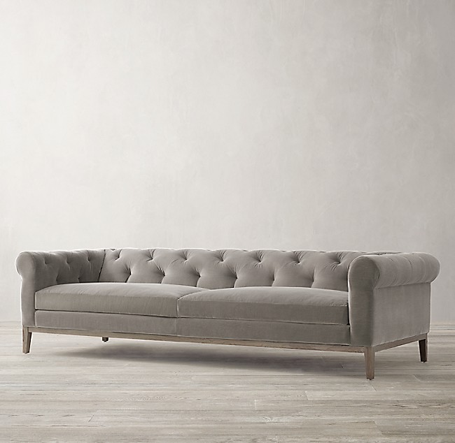 Диван italia chesterfield (idealbeds) серый 240x71x100 см.