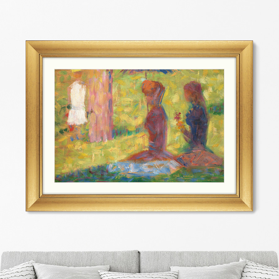 Репродукция картины в раме la grande jatte, 1884г (картины в квартиру) мультиколор 80x60 см.