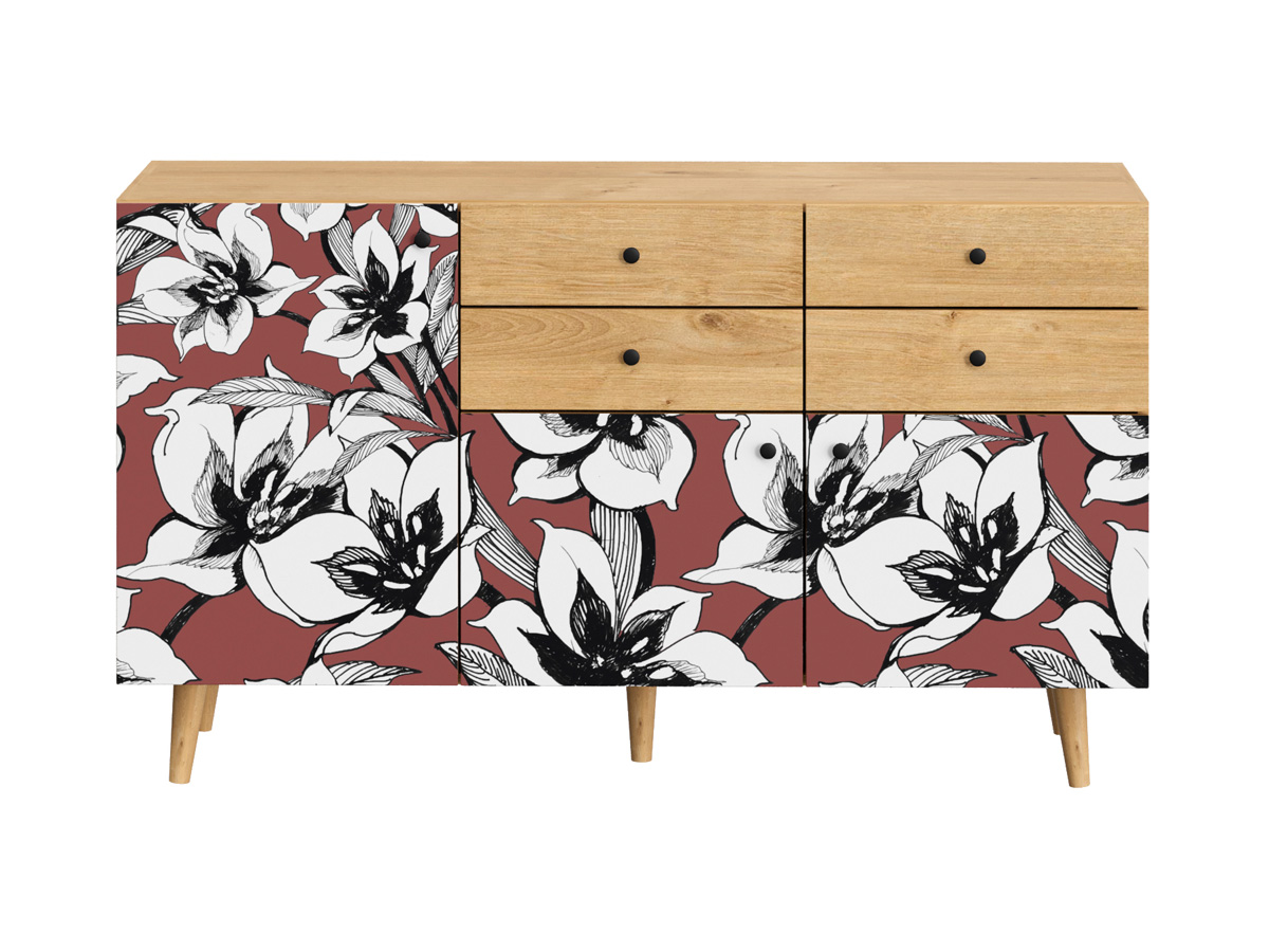 Низкие буфеты  The Furnish Сервант frida (ogogo) красный 149x86x45 см.