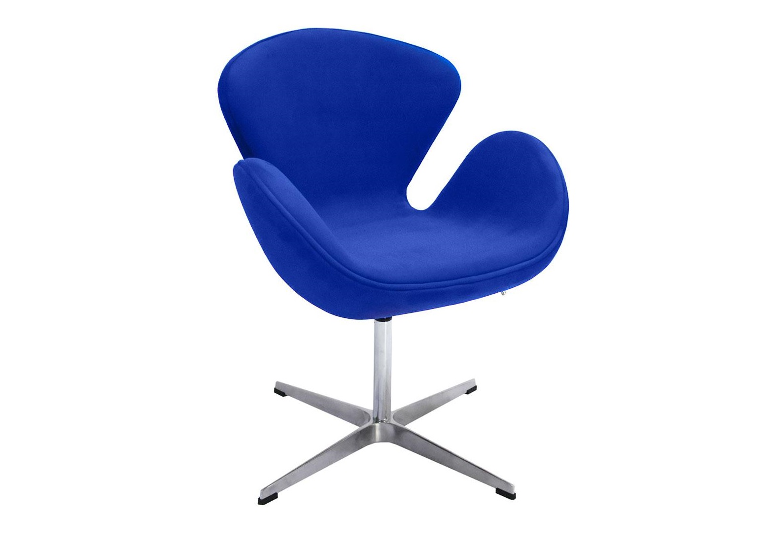 Кресло swan chair синий, искусственная замша (bradexhome) синий 70x95x61 см.