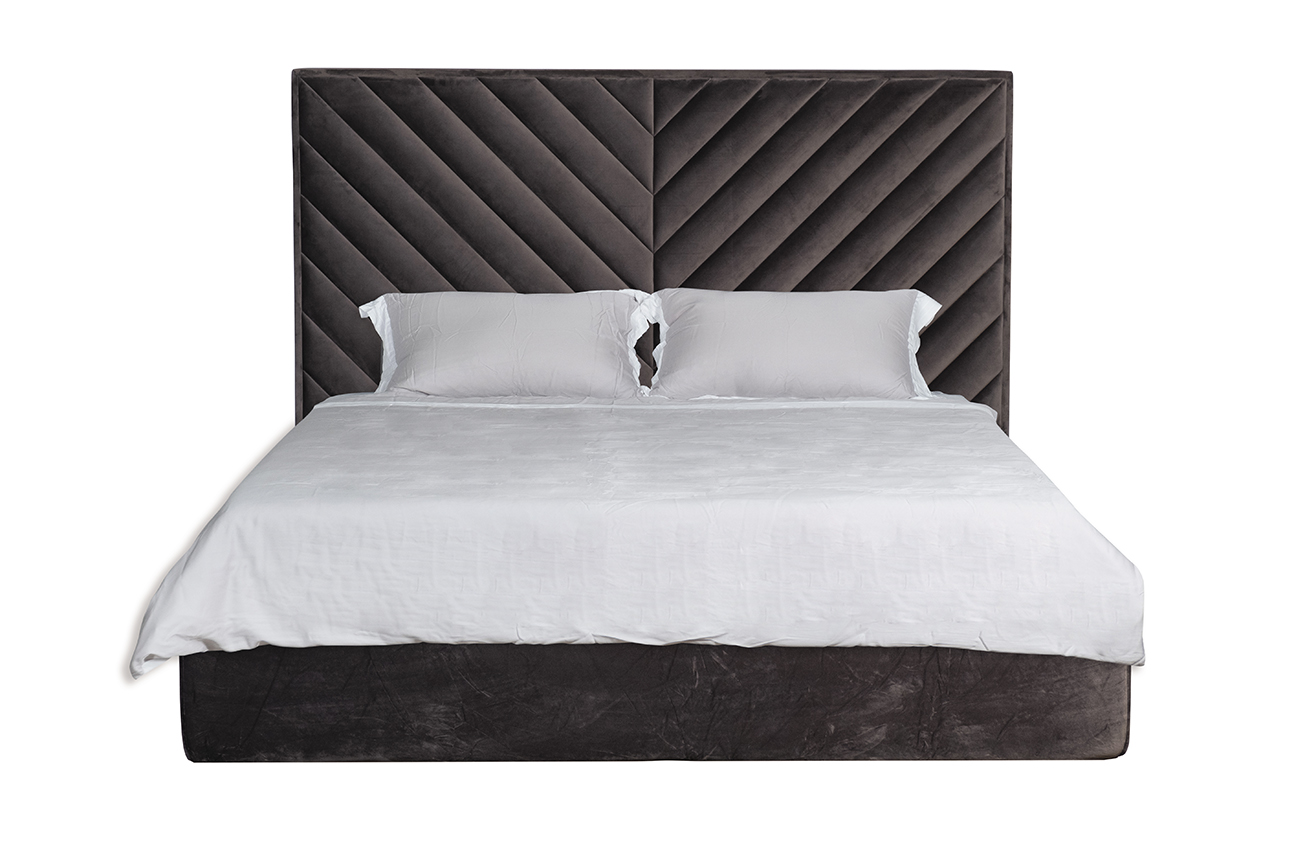 Кровати с мягким изголовьем  The Furnish Кровать milano basic (garda decor) коричневый 173x125x220 см.