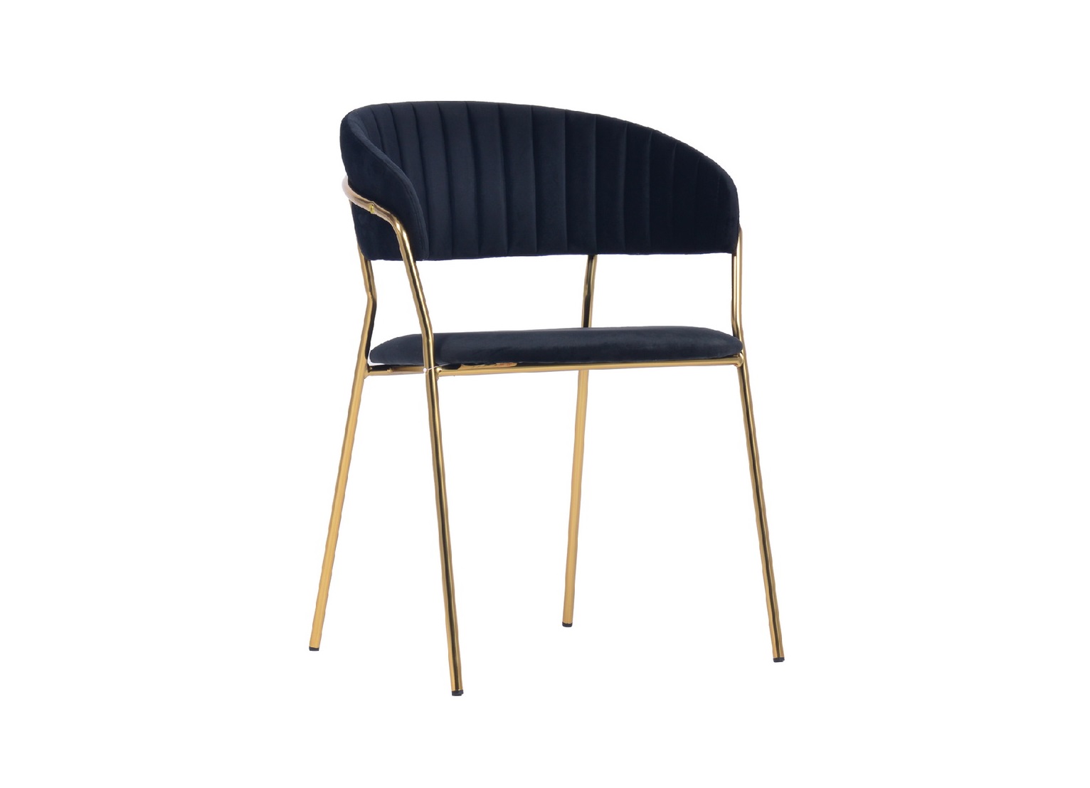 Стул turin чёрный с золотыми ножками (bradexhome) черный 60x80x50 см.