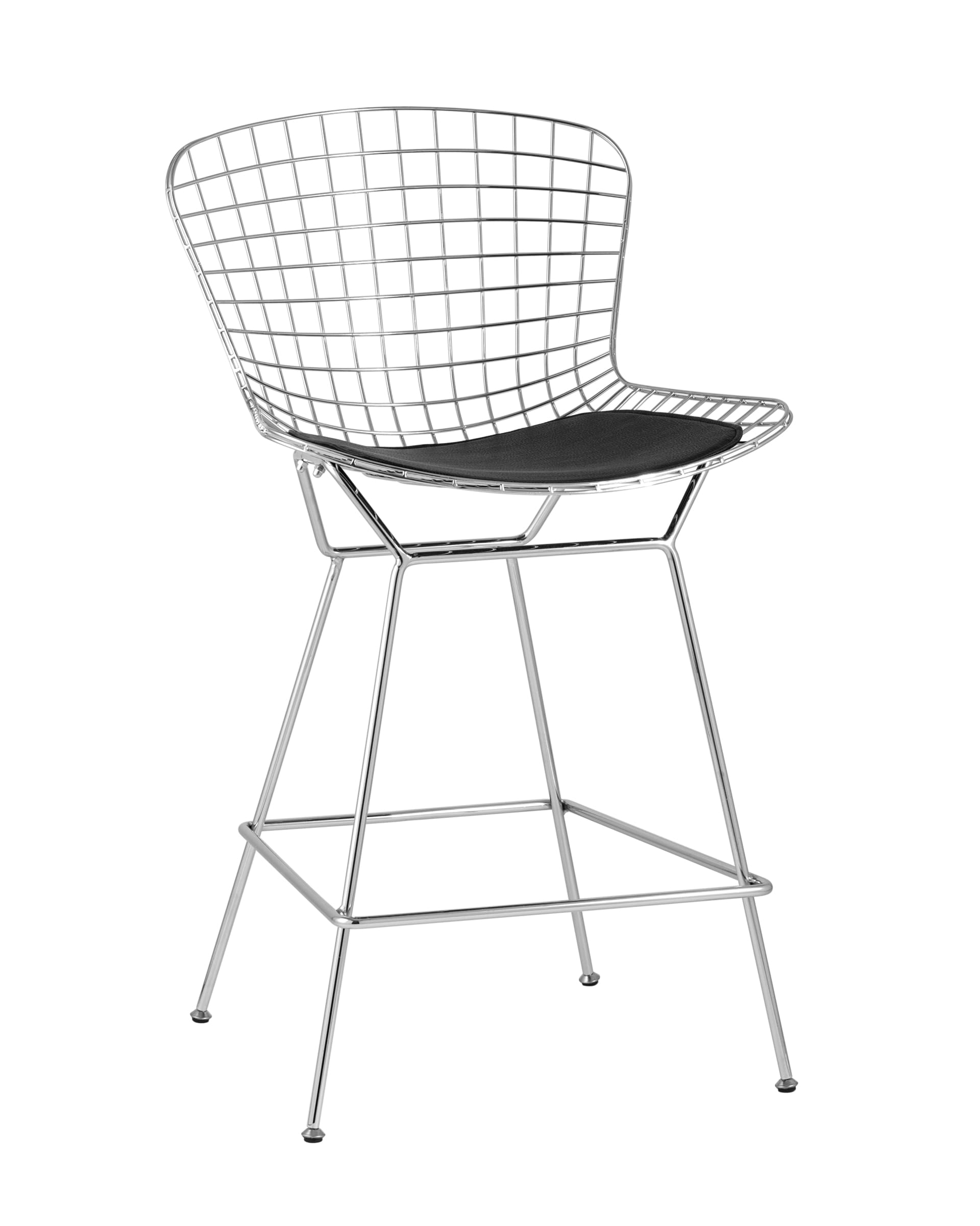 Стул полубарный bertoia (stoolgroup) серебристый 53x94x68 см.