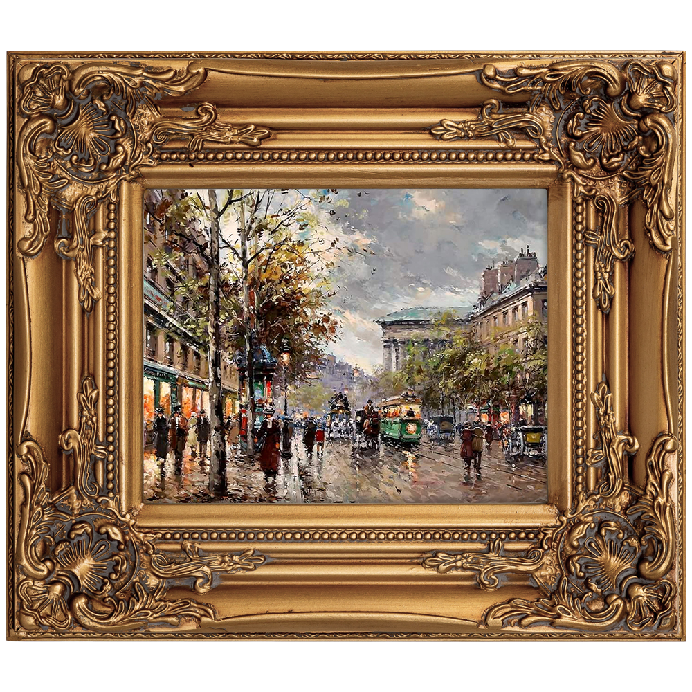 Репродукция «улица тронше» в картинной раме «шелли» (object desire) золотой 34x39x4 см.