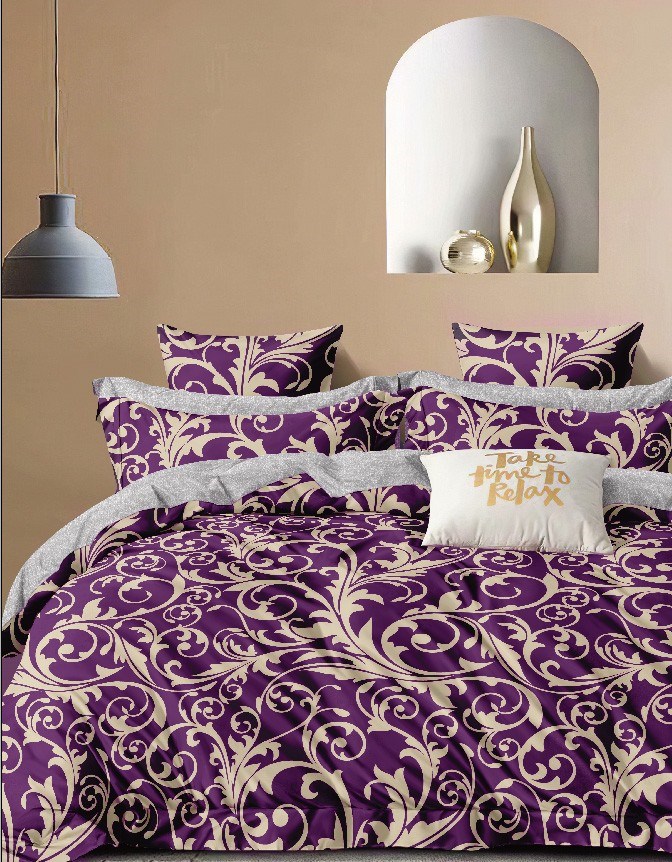 Комплект постельного белья, 1,5-сп. сиреневый (kingsilk) фиолетовый 150x215 см.