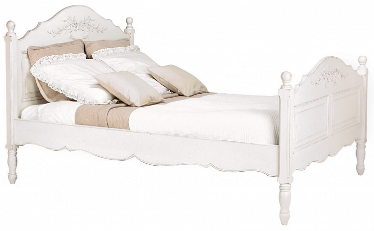 Кровать 140х190 марсель (инлавка) белый 151x120x202 см.