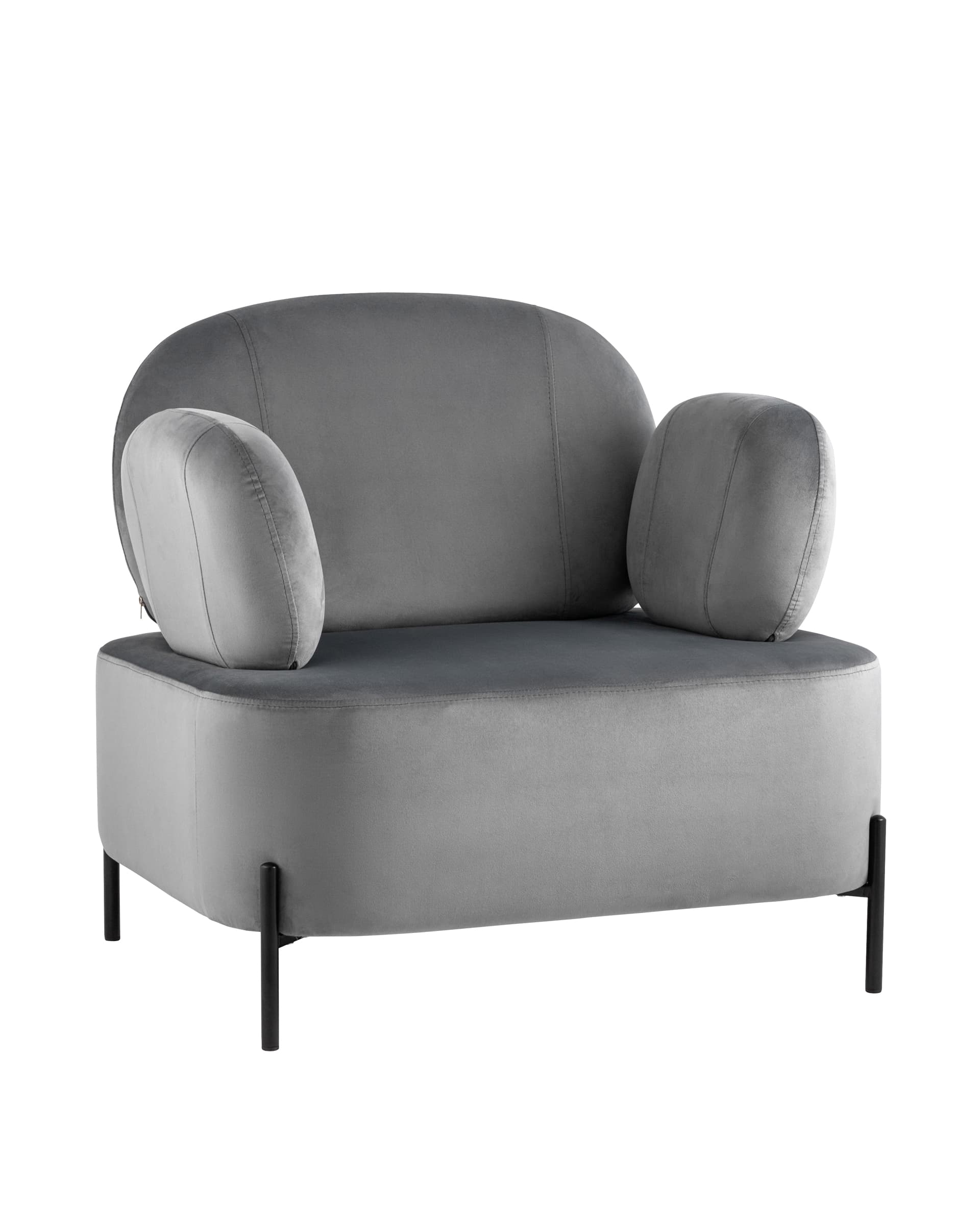 Кресло кэнди с подлокотниками велюр серый (stoolgroup) серый
