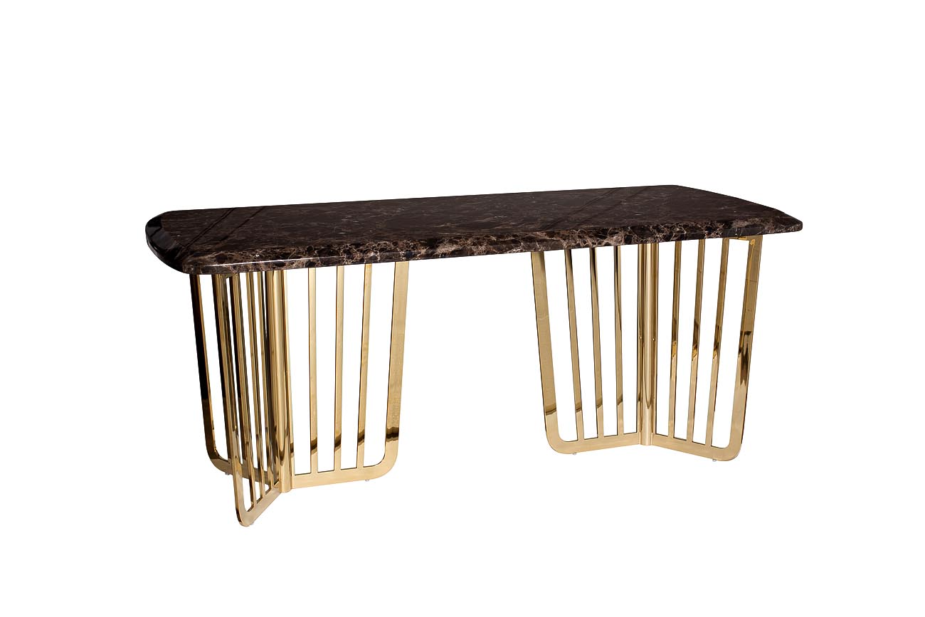 33fs-1800-stol/ob-pg стол обеденный dark emperador 180*90*76,2 см (garda decor) коричневый