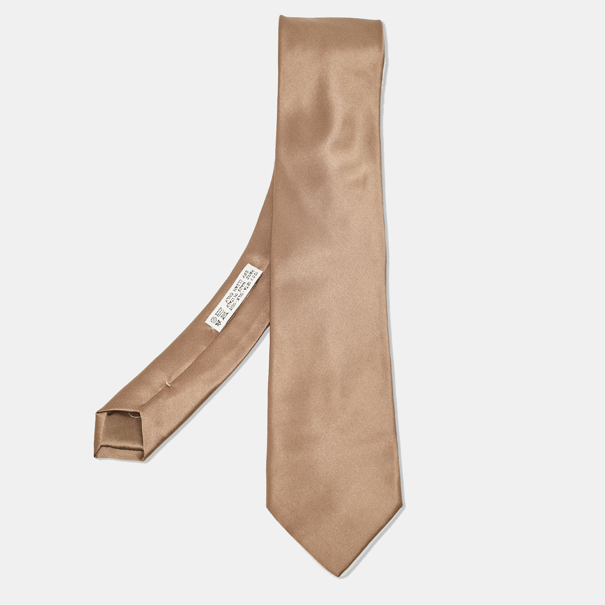 Neckties Brioni Brown Satin Traditional Tie