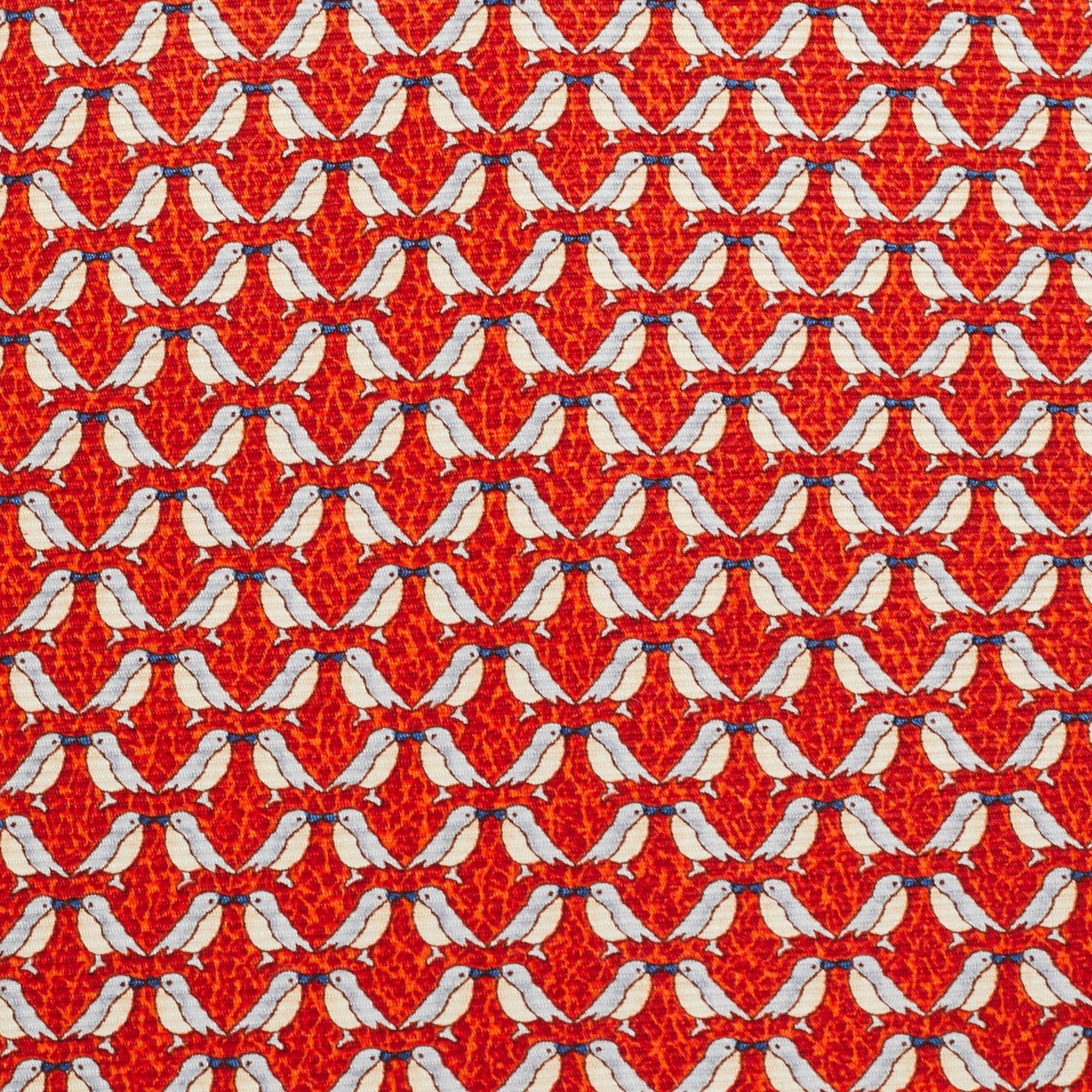 Neckties Bvlgari Red Bird Print Silk Traditional Tie