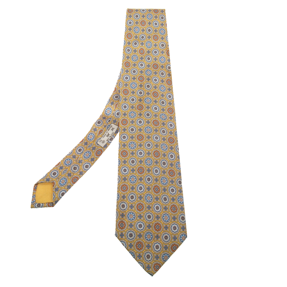 Neckties  The Luxury Closet Dunhill Yellow Floral Motif Silk Tie