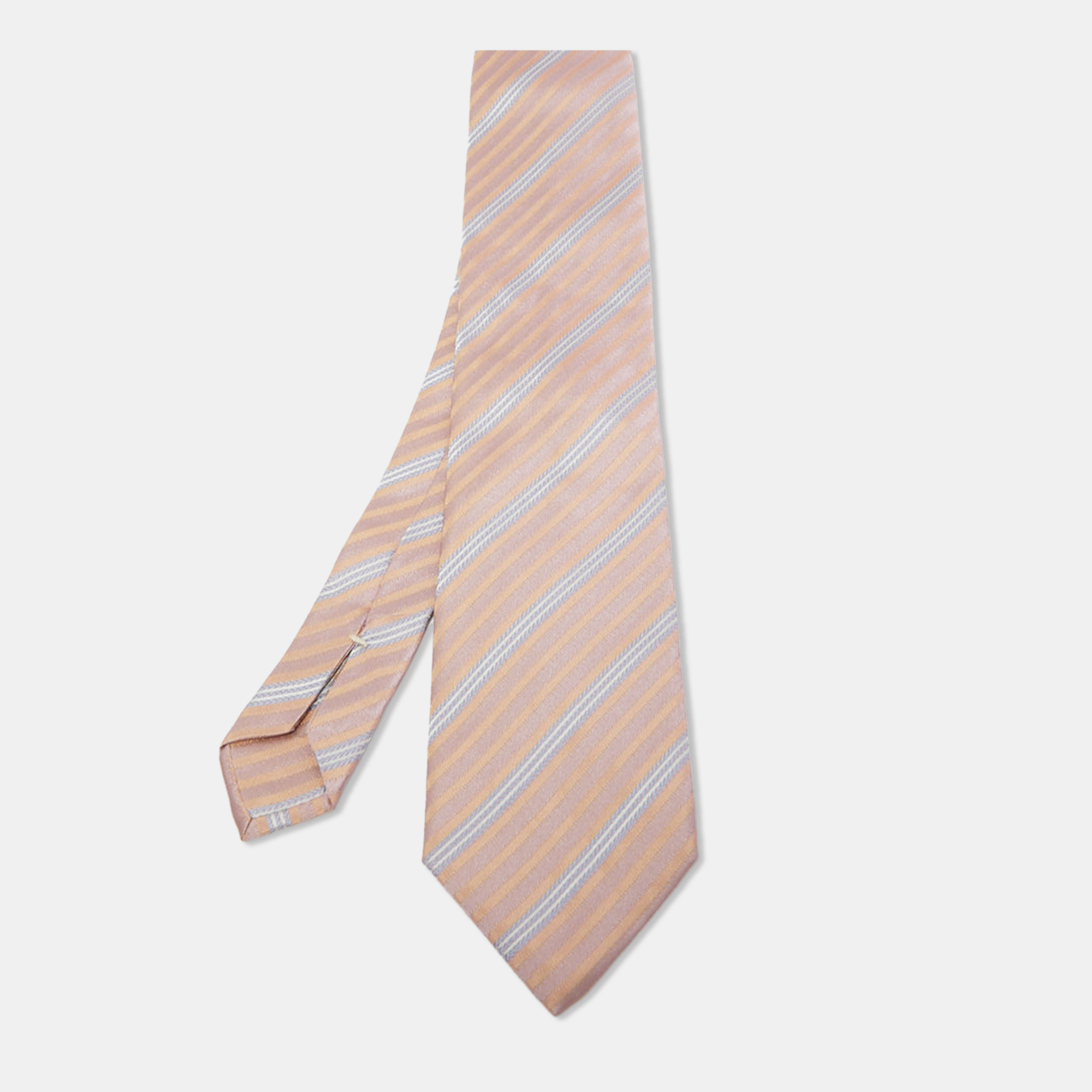 Neckties  The Luxury Closet Ermenegildo Zegna Pink Patterned Silk Jacquard Tie