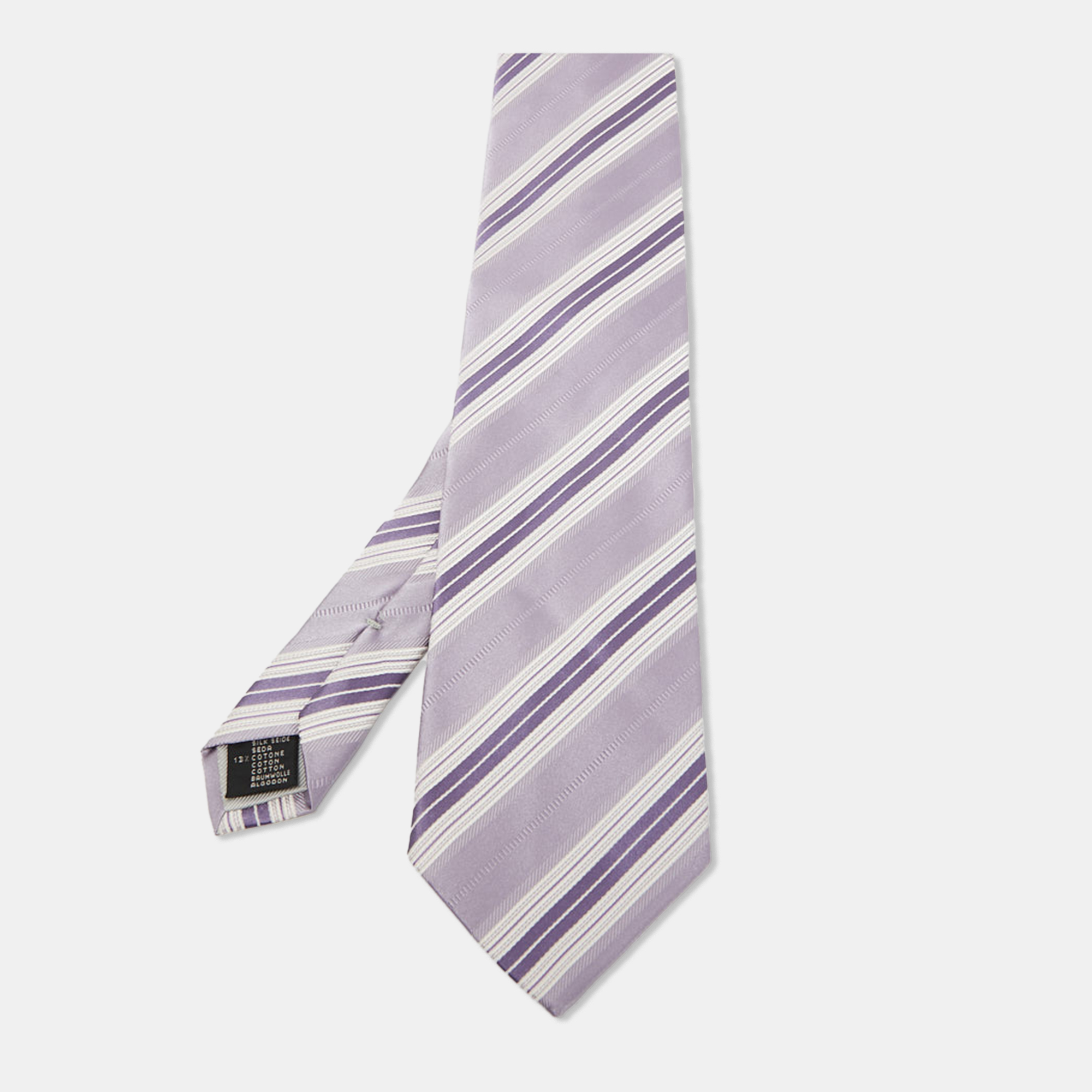 Neckties  The Luxury Closet Ermenegildo Zegna Vintage Purple Patterned Silk Jacquard Tie