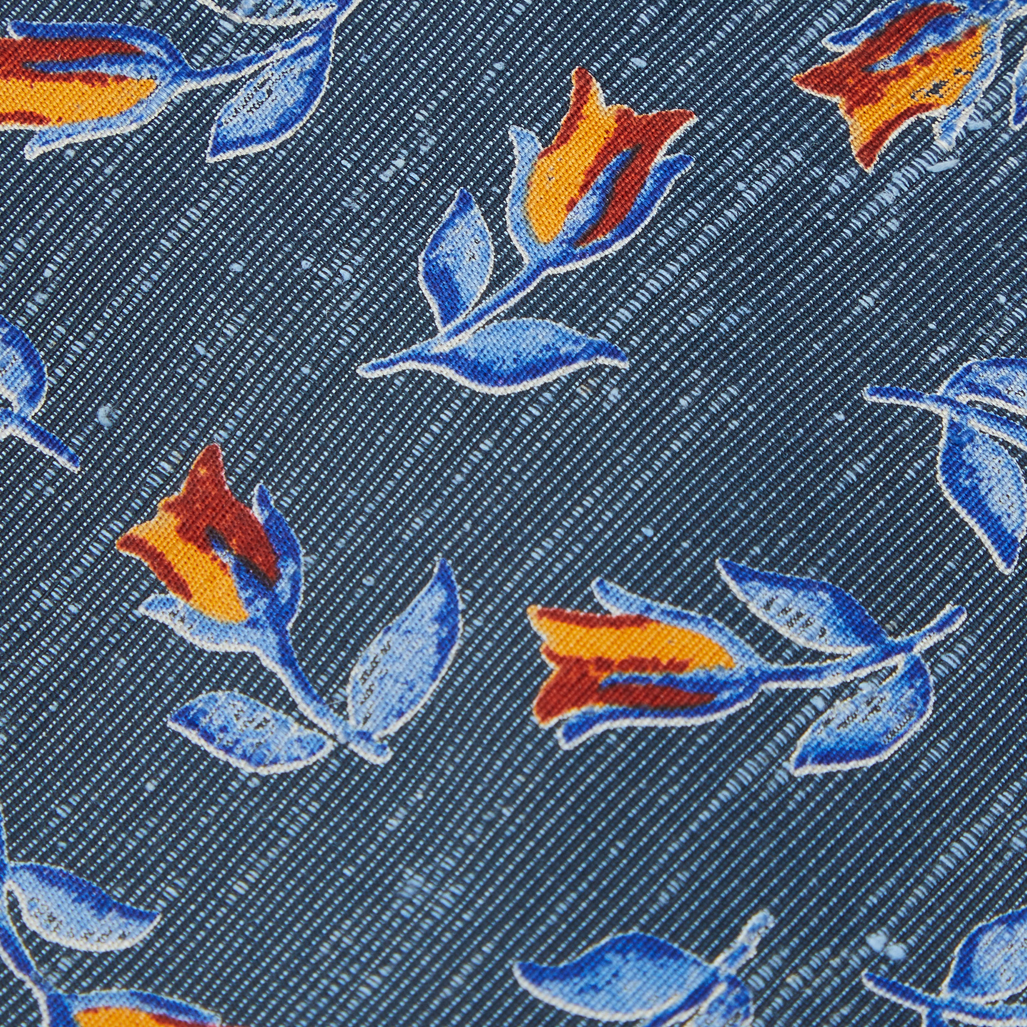 Neckties  The Luxury Closet Ermenegildo Zegna Blue Floral printed Silk Traditional Tie